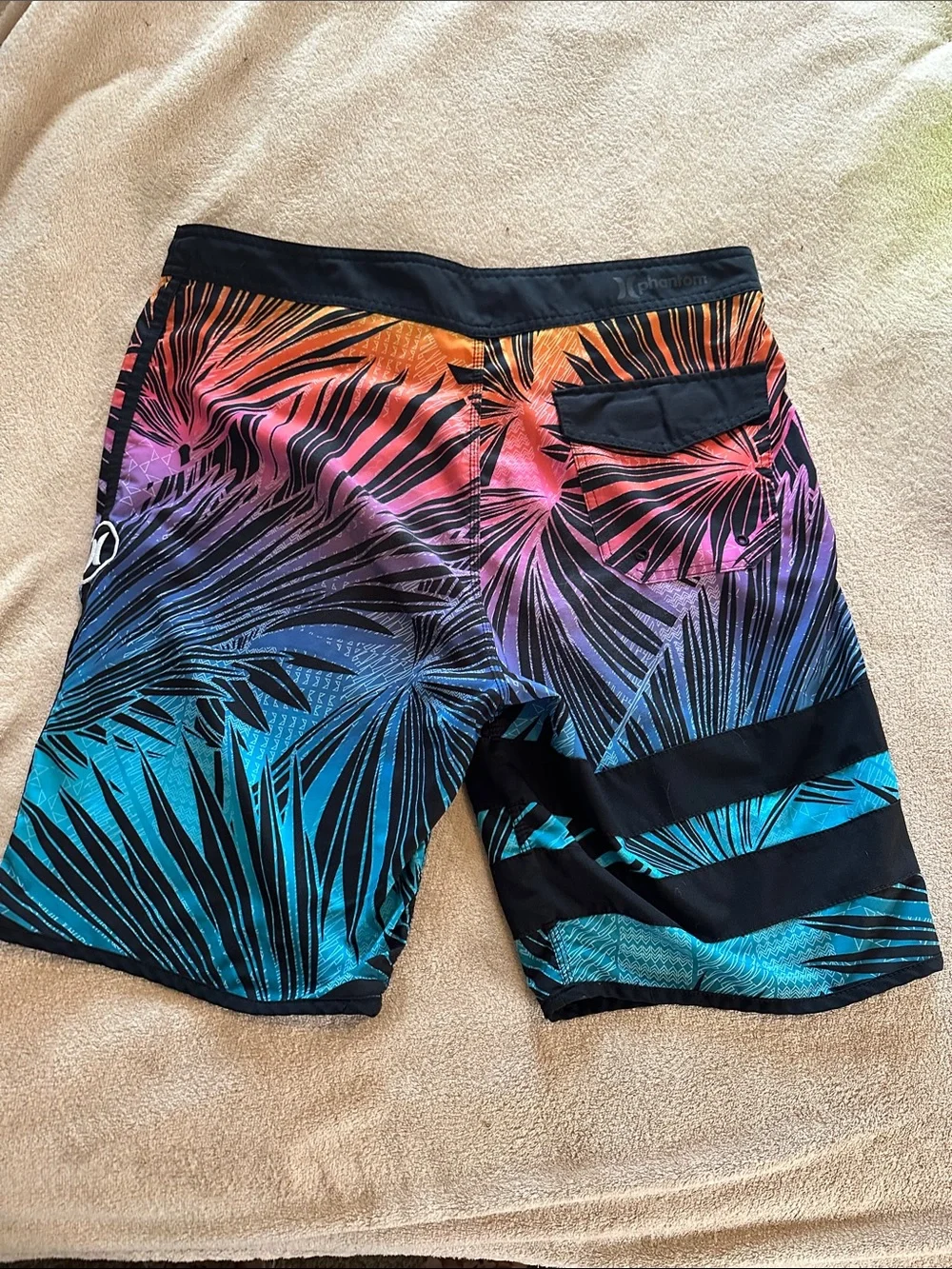 Men's Tropical Gradient Boardshorts - Black, Pink, Purple, Blue